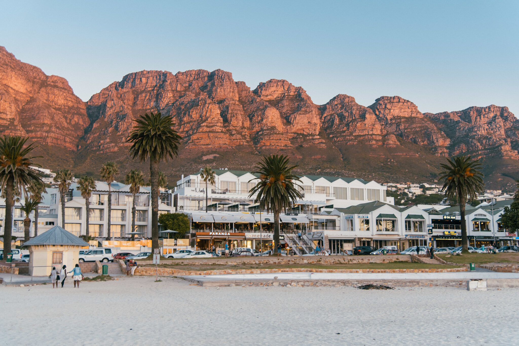 The view of Twelve Apostles with Paranga Restaurant in Camps Bay
